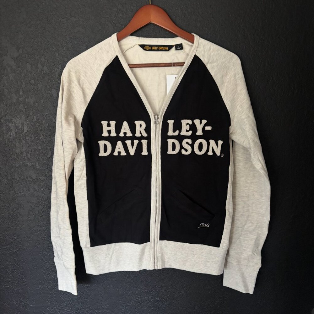 Harley-Davidson - Women's Chain Stitch Colorblocked Cardigan (Size: S) - Picture 3 of 7